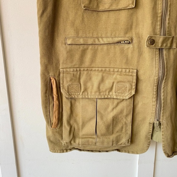 Orvis Zambezi Fishing Vest Size XL Khaki Beige Twill Vintage Hunting Rare - Picture 7 of 15